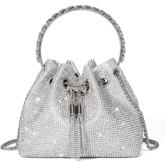 Handbags - Bling Crystal Rhinestone Clutch 1-silver